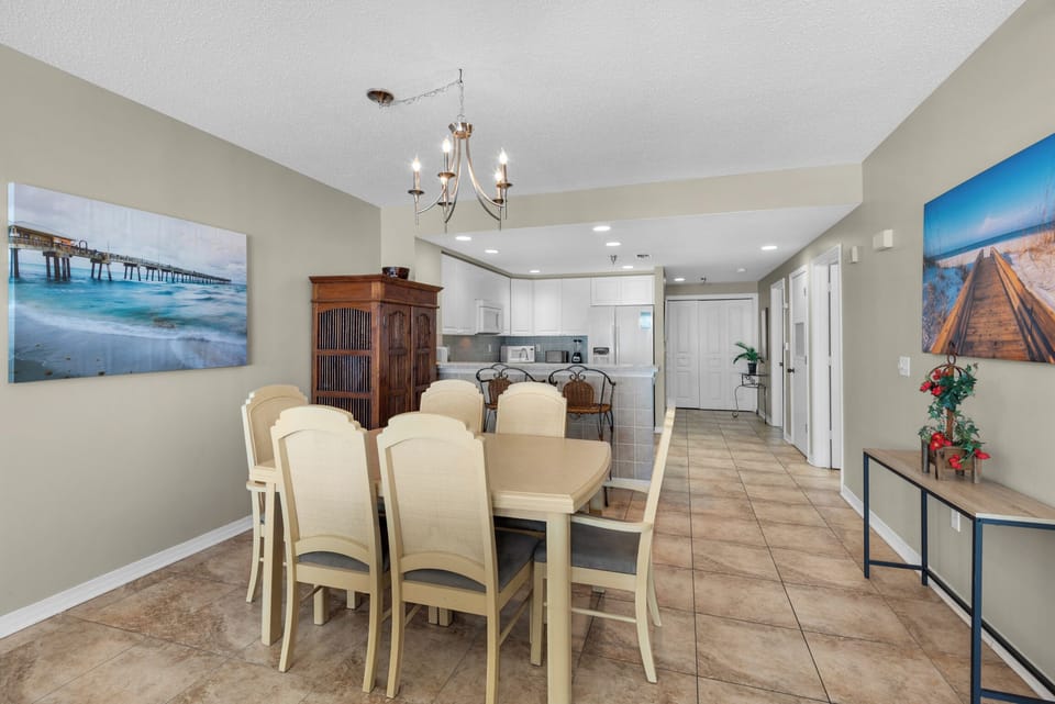 Dining table with seating for six
