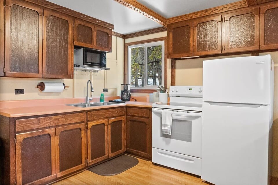 The kitchen boasts all the equipment you will need to prepare a meal for your group including items such as a crockpot and baking sheets.