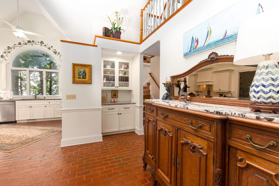 Butler panty off the kitchen and library/sitting area in the loft. 