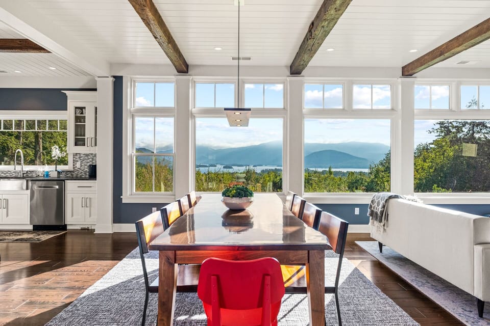 Dining table overlooking Lake George