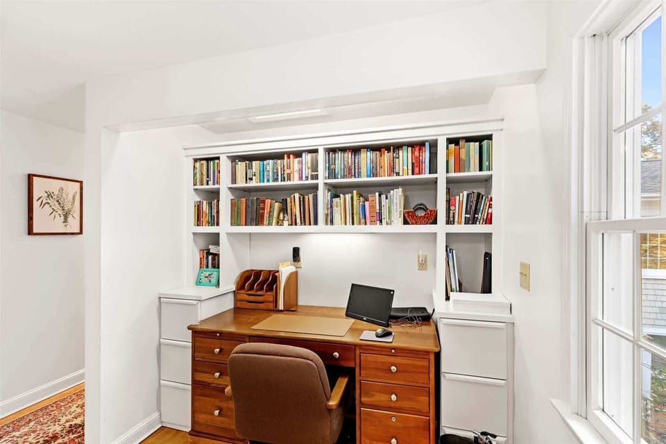Spacious work area away from the gathering spaces 
