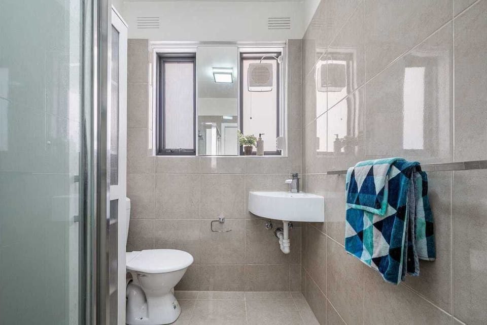Bathroom with soaps, shampoos etc and great pressure shower. 