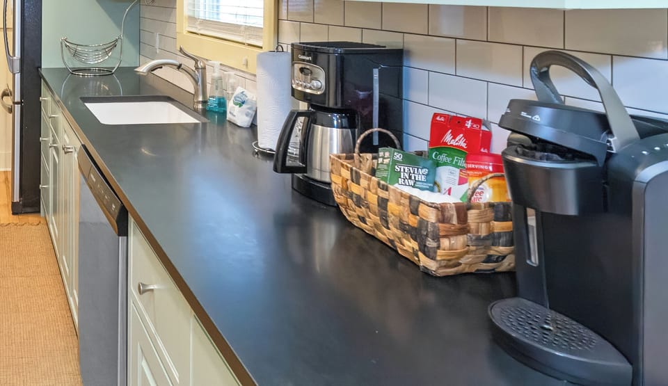 Coffee bar with Keurig and drip coffee maker