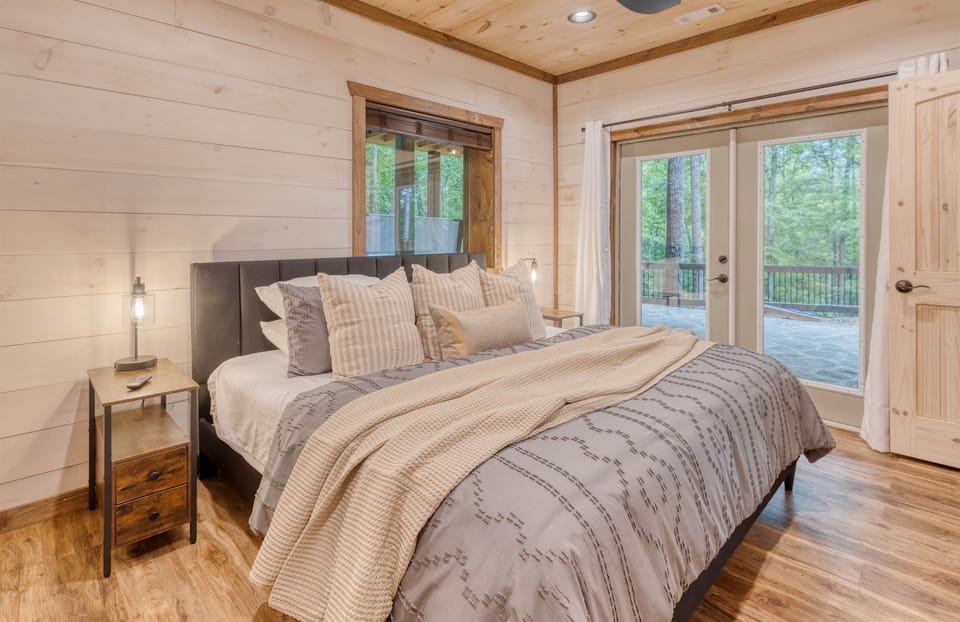 Each bedroom has access to porch or deck.