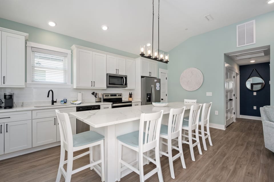 Beautiful stone countertops, soft close cabinets and stainless steel appliances.