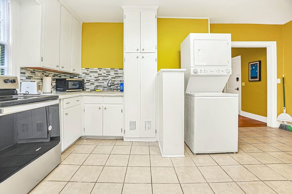 This Space is Equipped With a Washer and Dryer to Freshen up Your Wardrobe. 
