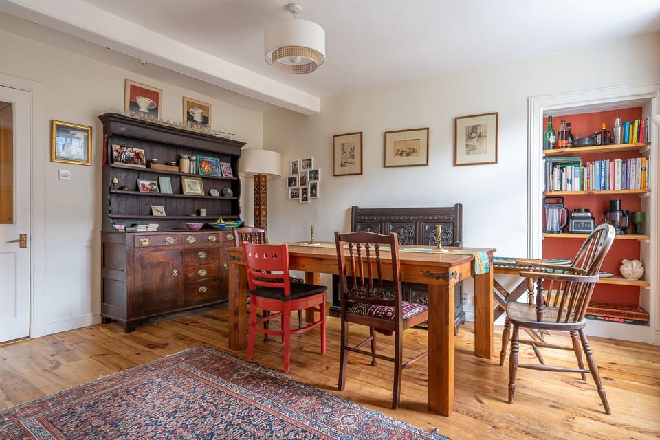 Dining table with seats - can fit up to 8 easily. 