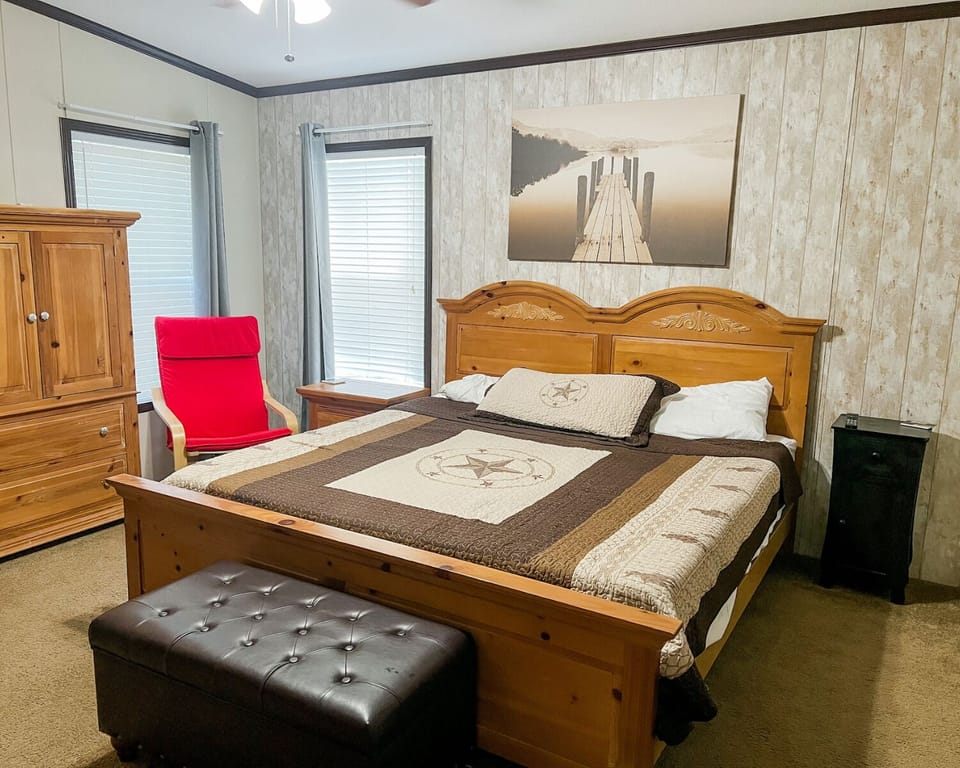 Master bedroom with TV.
