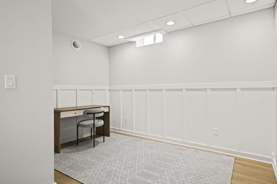 Basement flex space/reading area