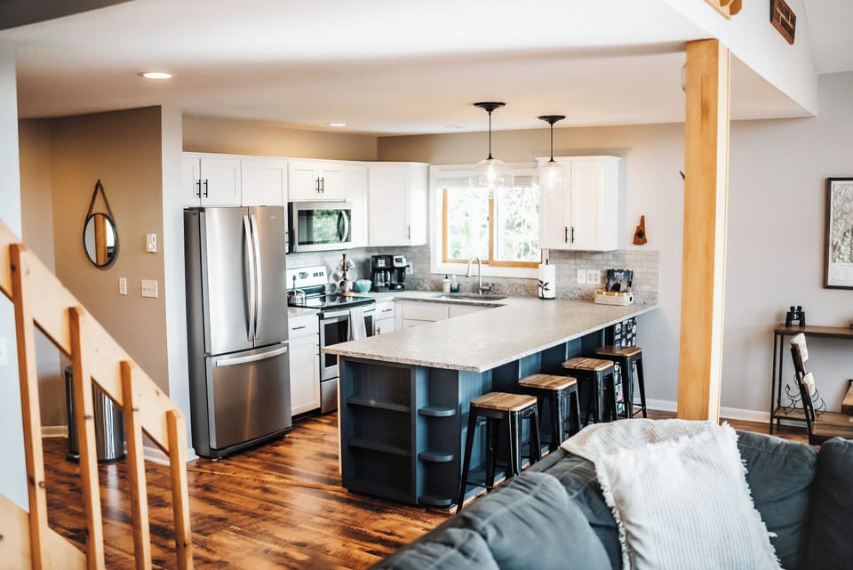 Our kitchen has everything you need for your White Mountains vacation.
