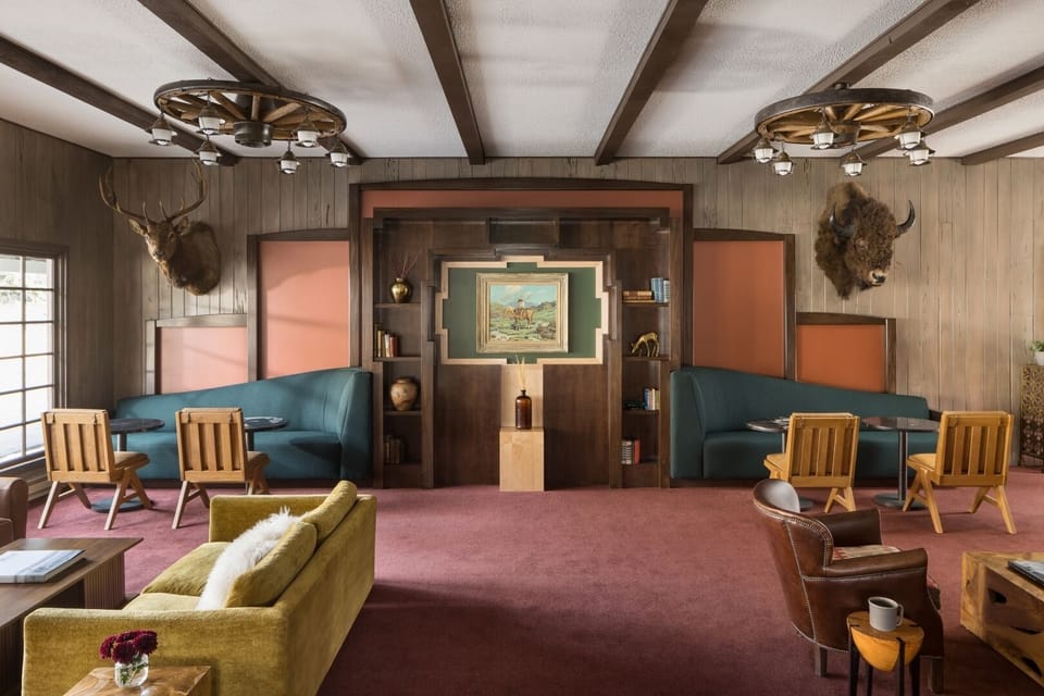 Stretch out and socialize in the warm, lodge-style lounge.