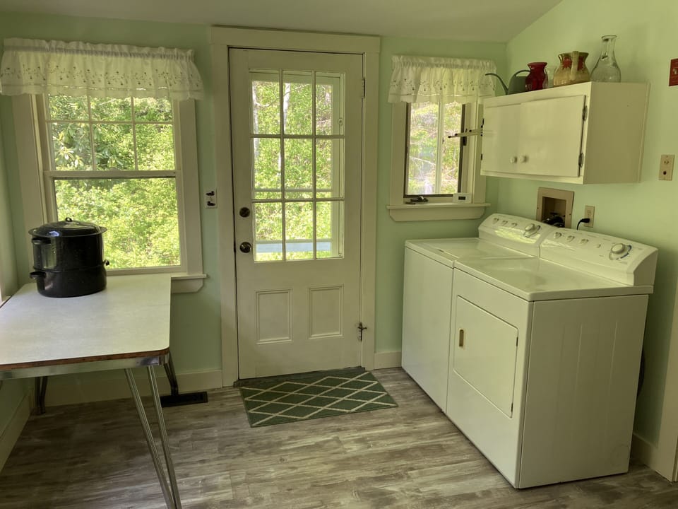 Washer / dryer, and yes, that is a lobster pot if you want to cook your own!