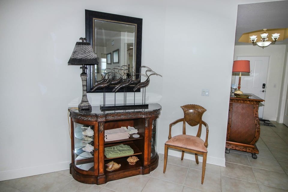 Accent table in dining area