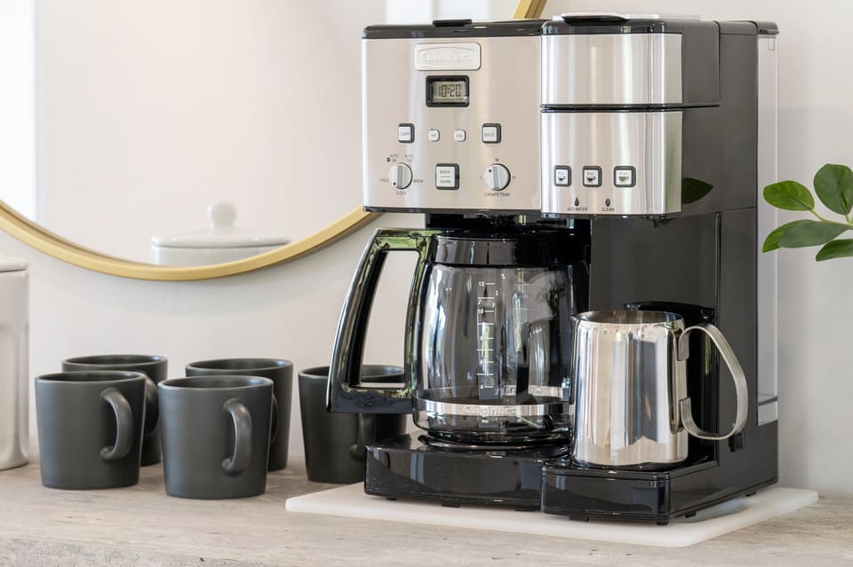 Both a drip and Keurig coffee maker are available for your convenience.