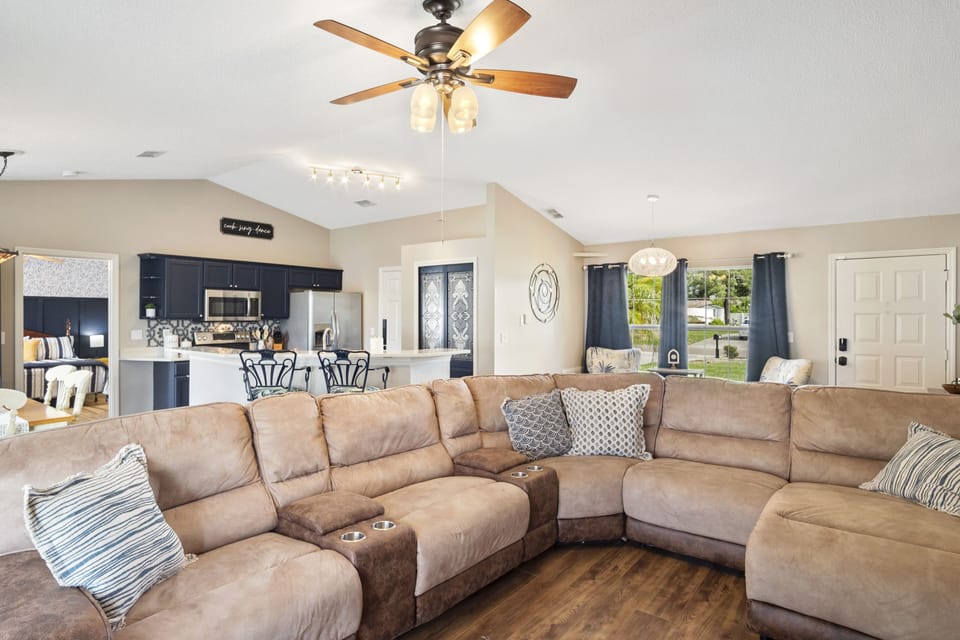 Huge sectional in living area