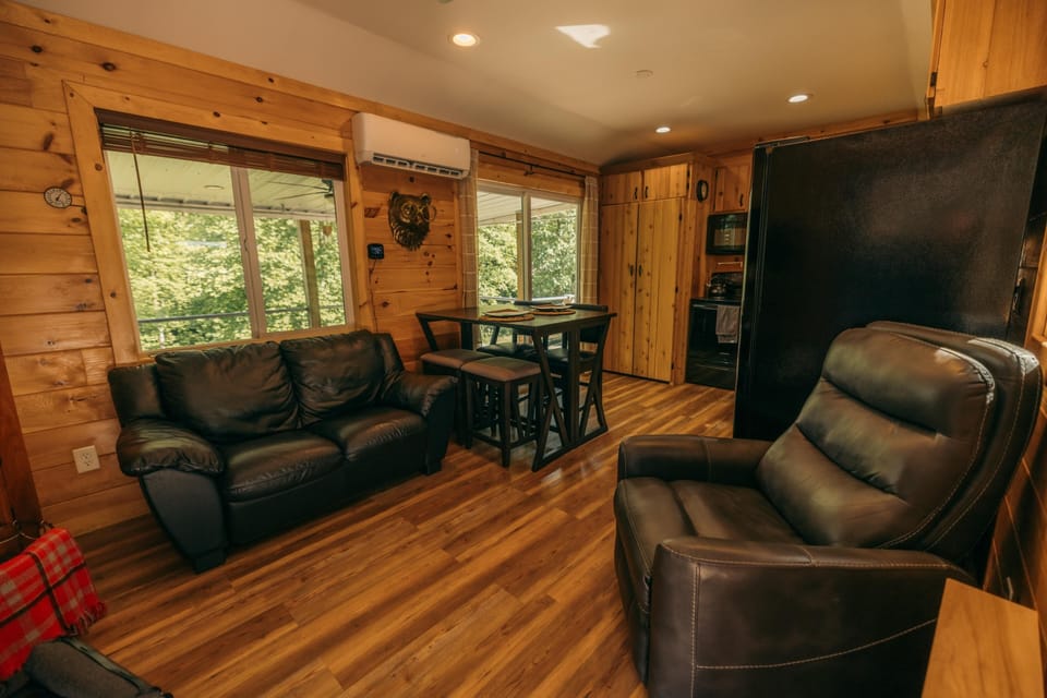 Cozy love seat and dining area