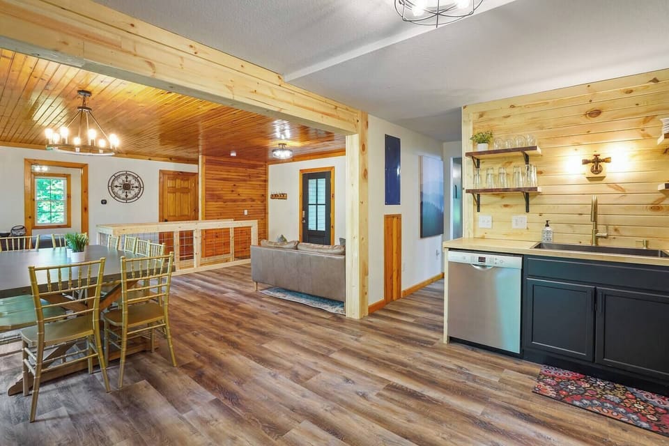 Notestone Cabin was intentionally designed with an open and functional living space.  