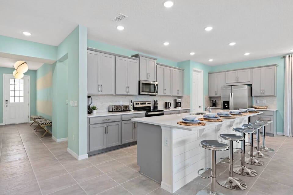 Large open space with Kitchen, Dining Room, and Living Room