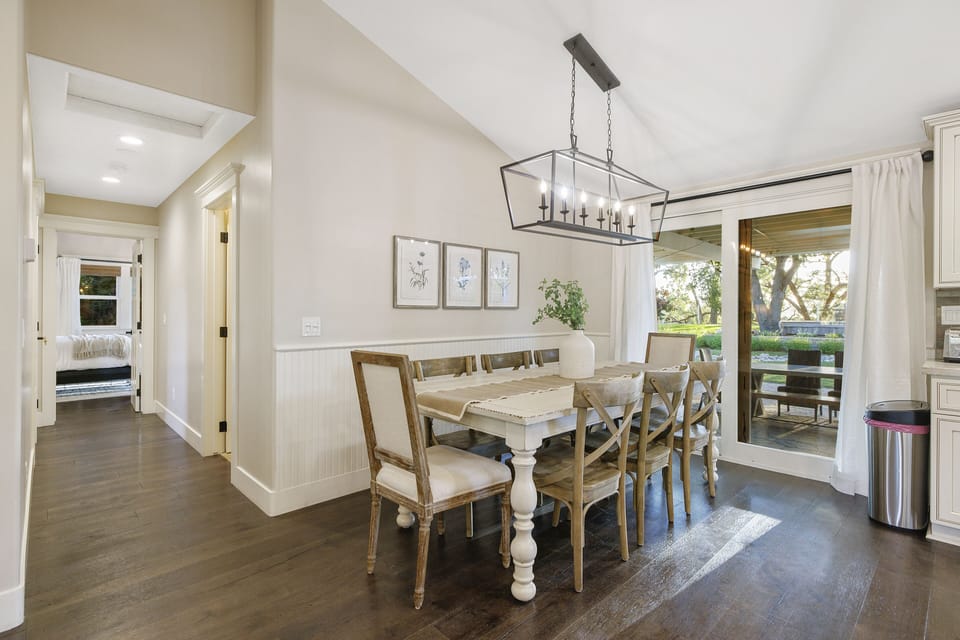 Dining are just off the kitchen, access to the rear patio is eas