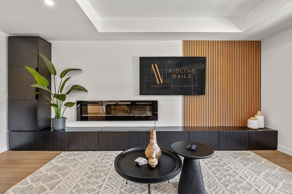 This living room is located downstairs and is perfect for entertaining.