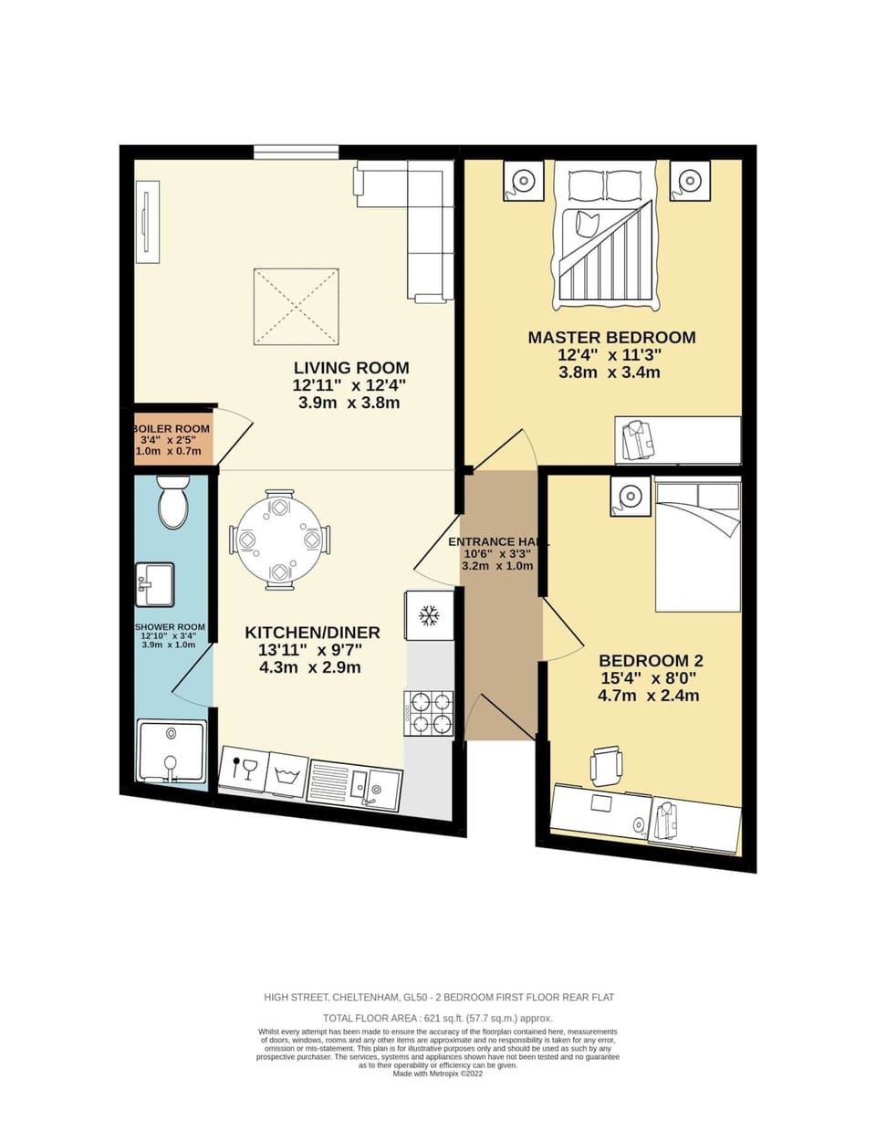 Flat 1 392a High Street floorplan