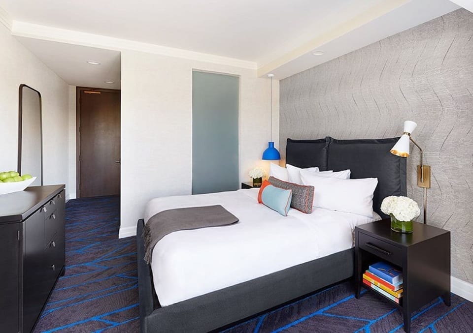 Sink into crisp linens and drift off in quiet comfort.