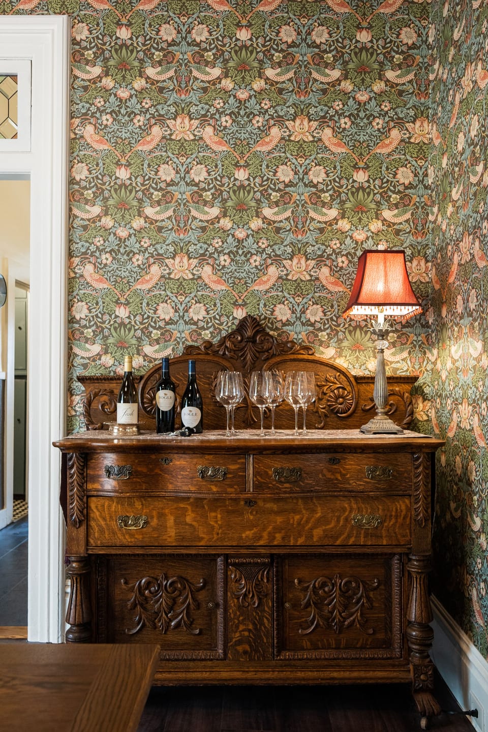 Antique buffet in dinning room.