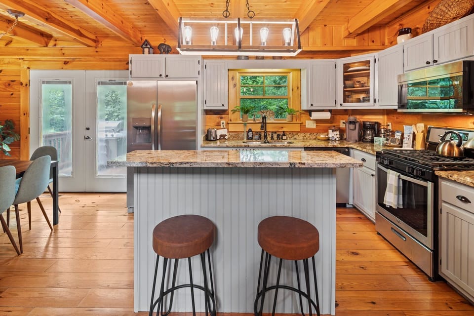 Kitchen with bar seating