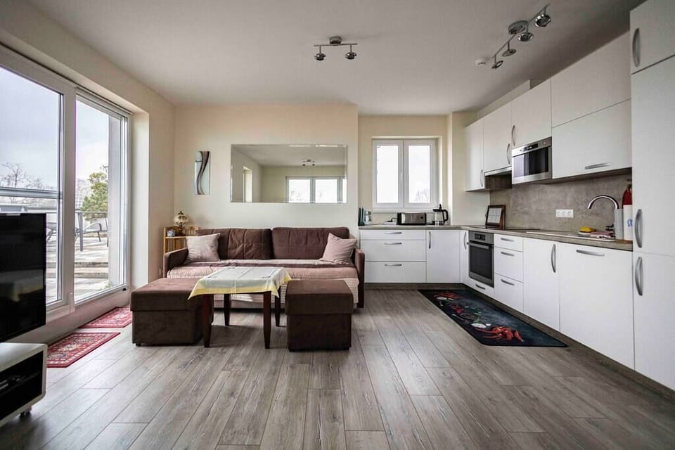 Living room with kitchen