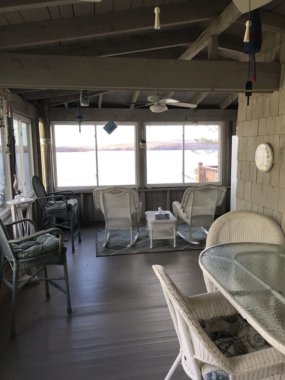 Covered porch with additional dining area