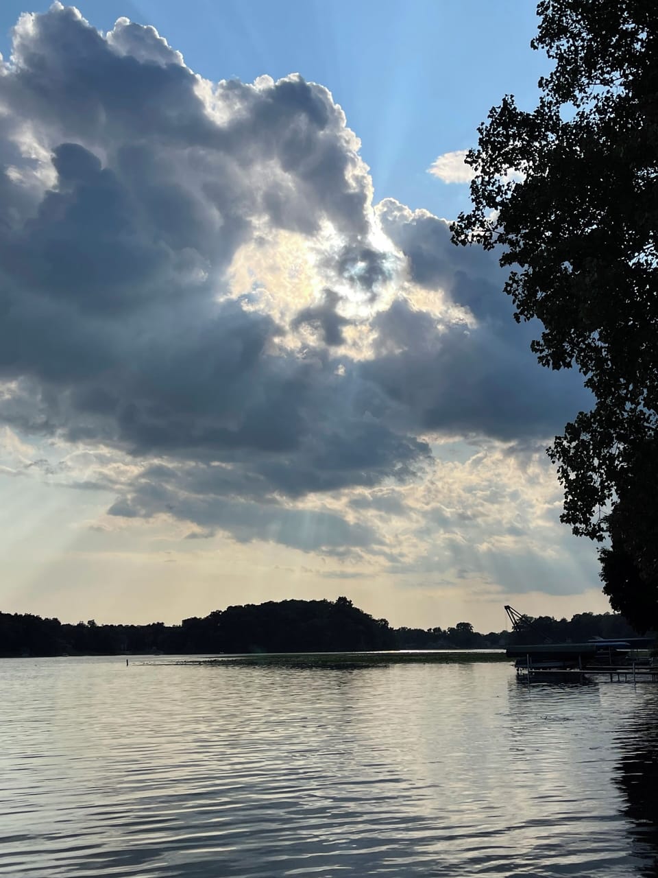One of our gorgeous start of a sunset from the private dock. 