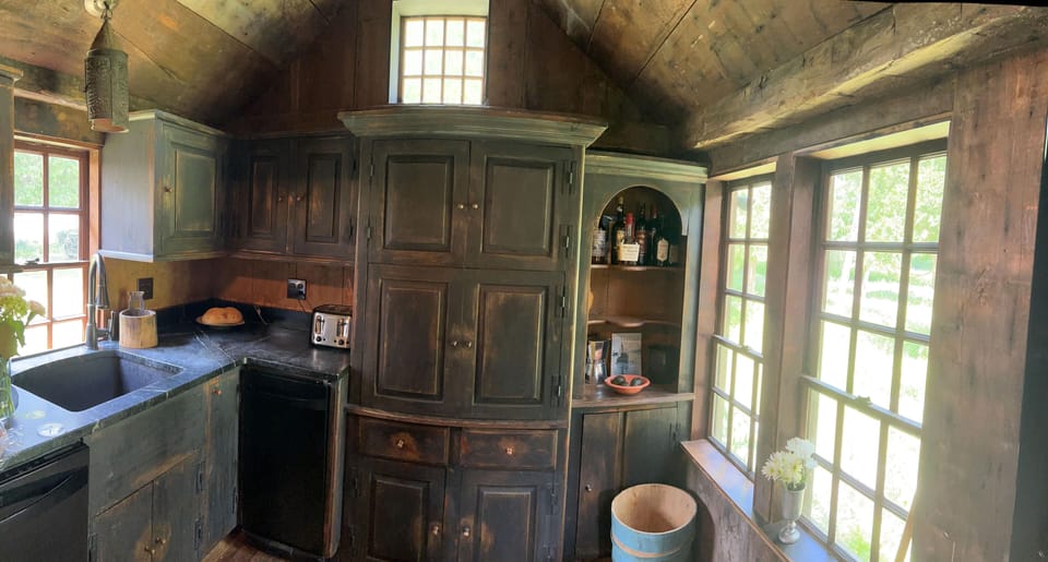 Full kitchen with stove/oven, cooking utensils, dishes, dishwasher, toaster.