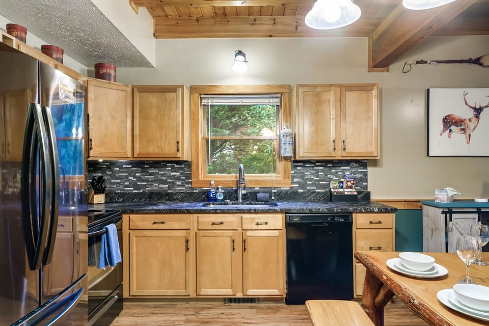 Cozy cabin kitchen: Rustic charm, homemade meals!