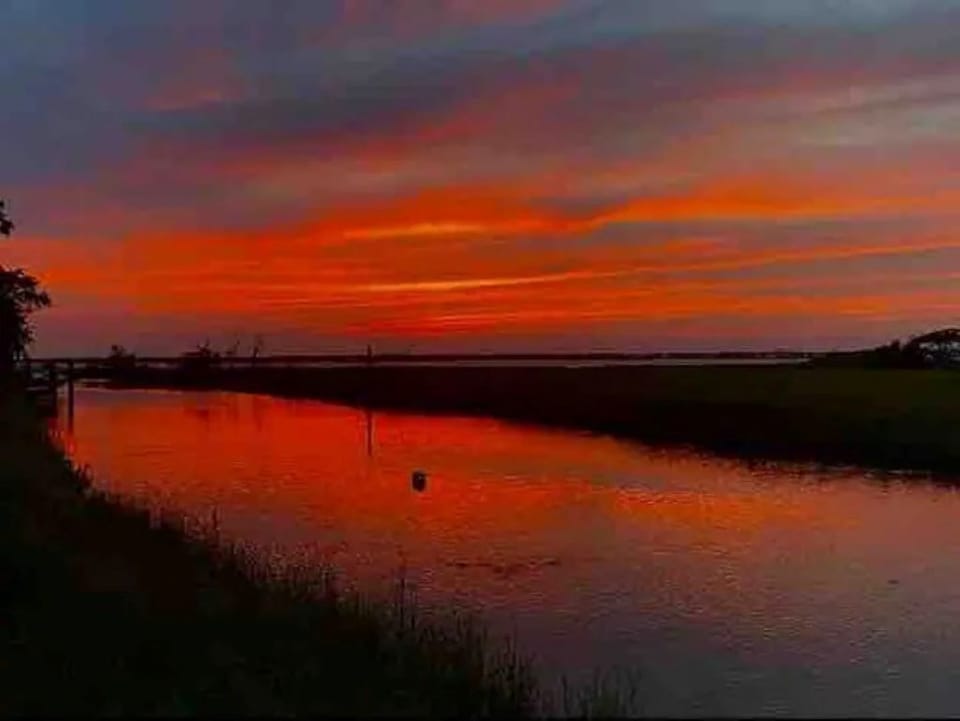 Sunset over the canal