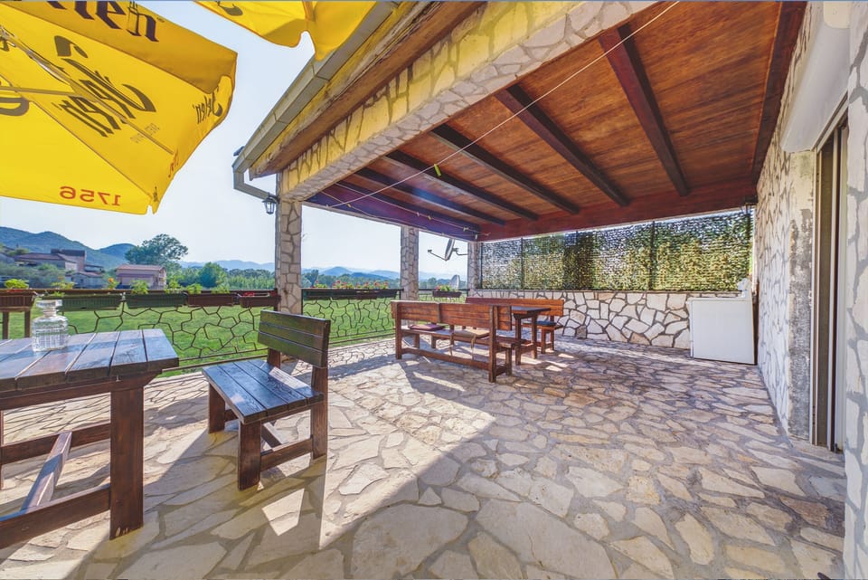 The sunny terrace is ideal for drinking coffee in the silence of nature