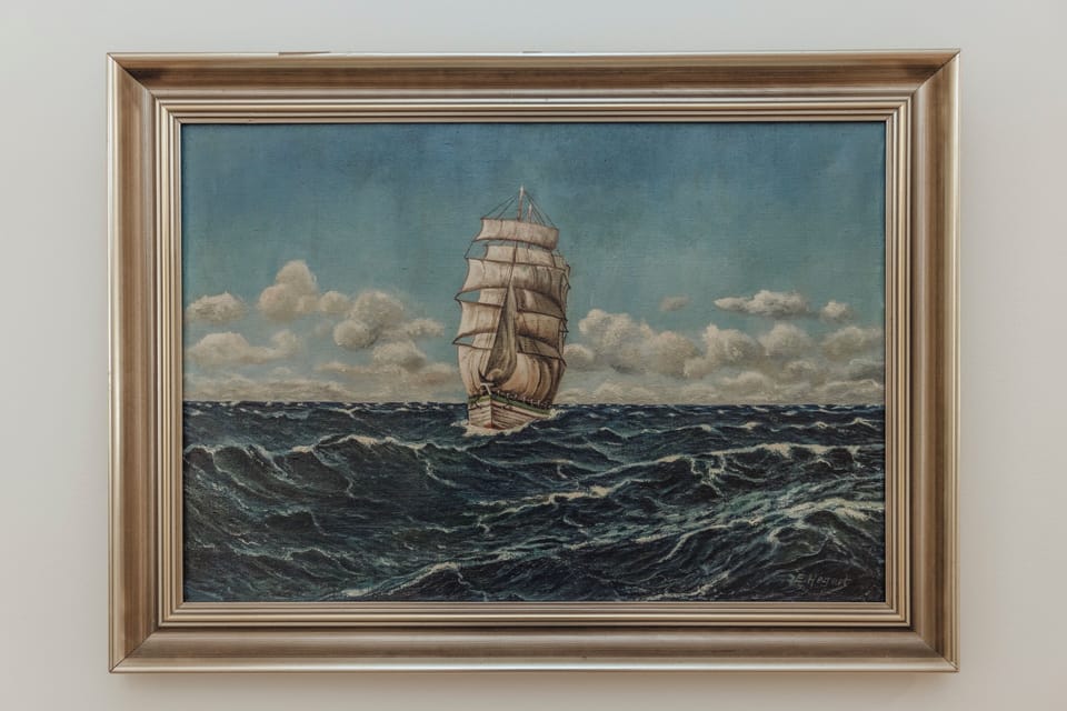 Nautical vibes in the vintage artwork