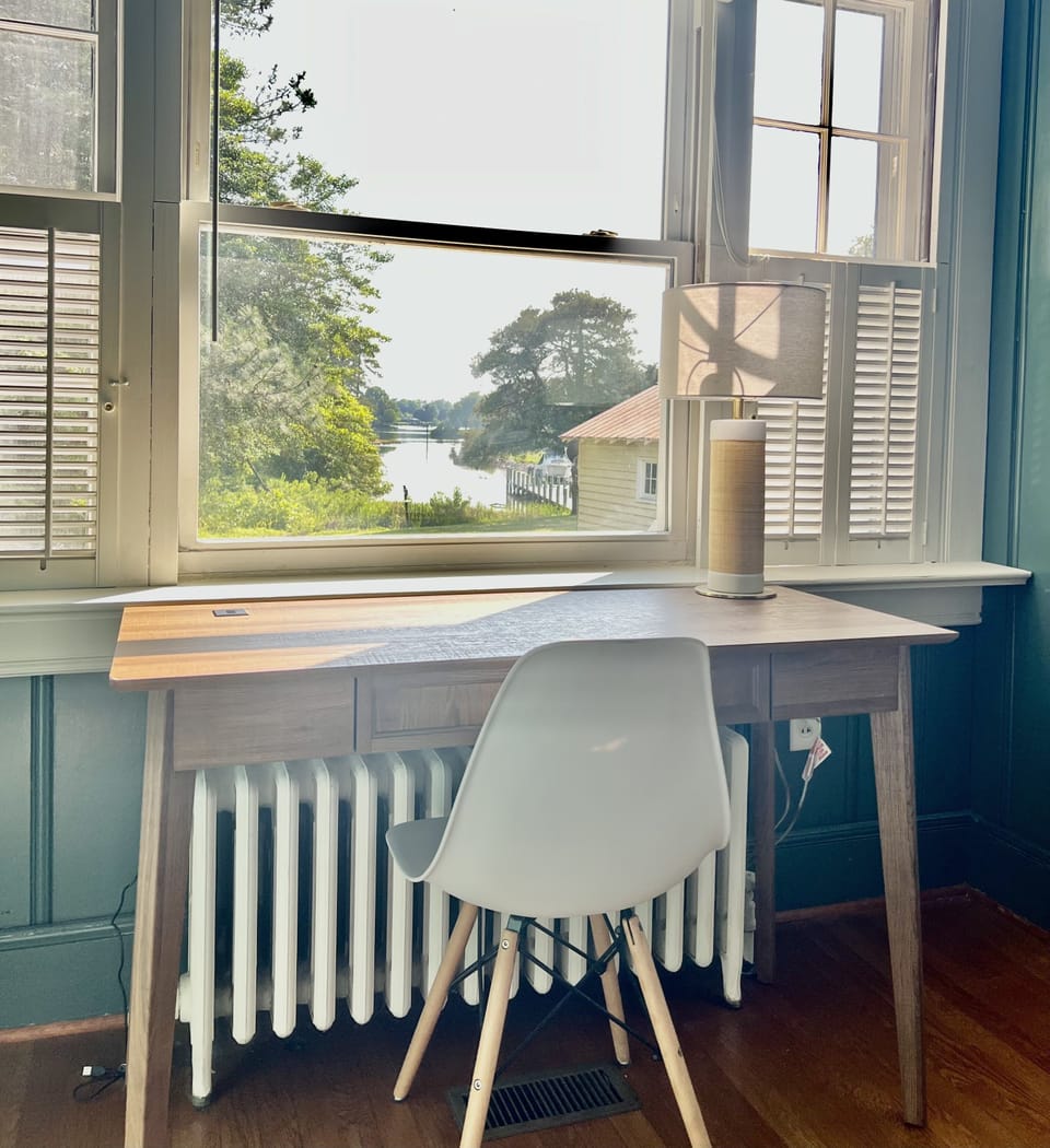 Designated workspace with water views