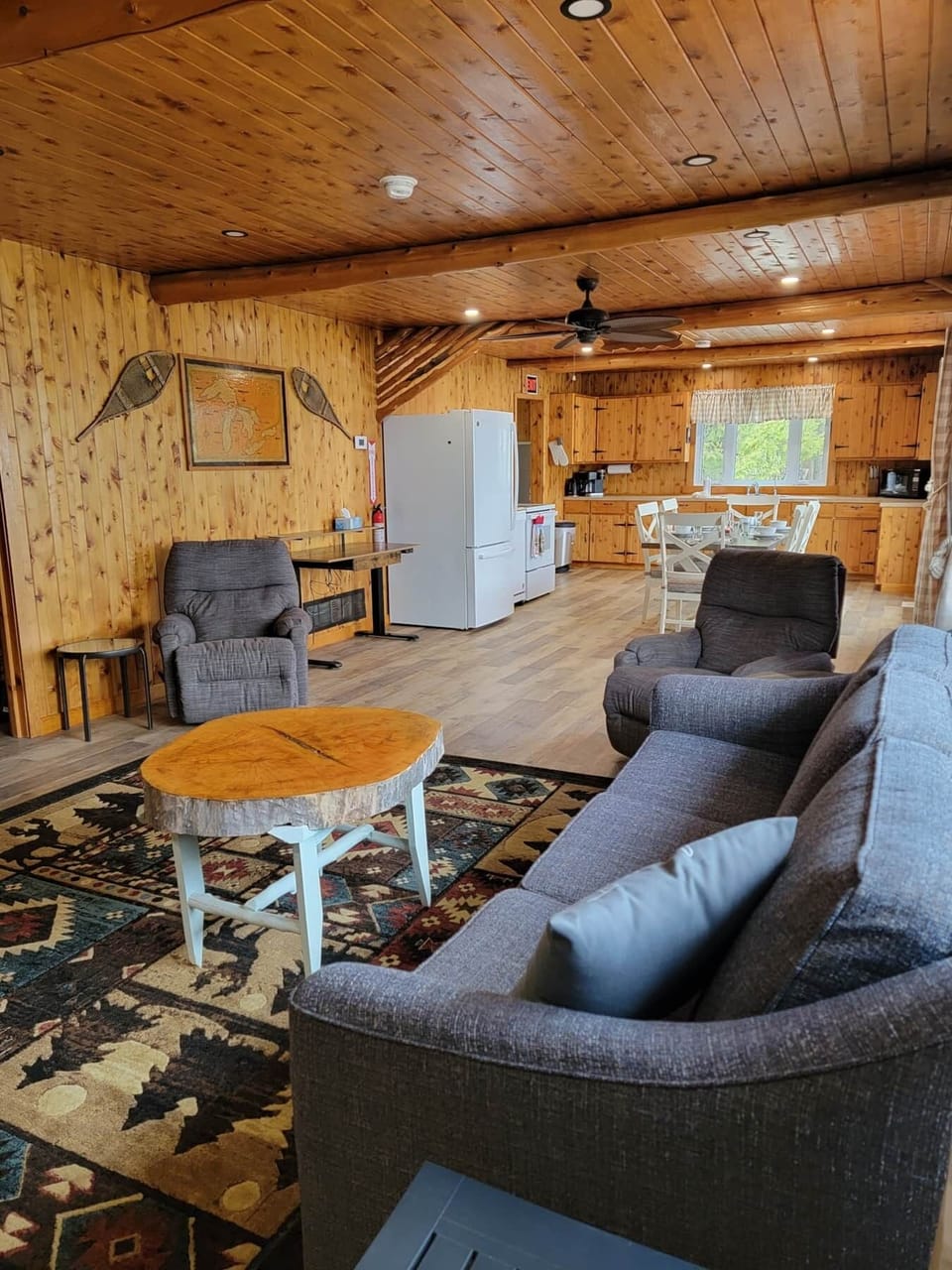 Living room area and desk