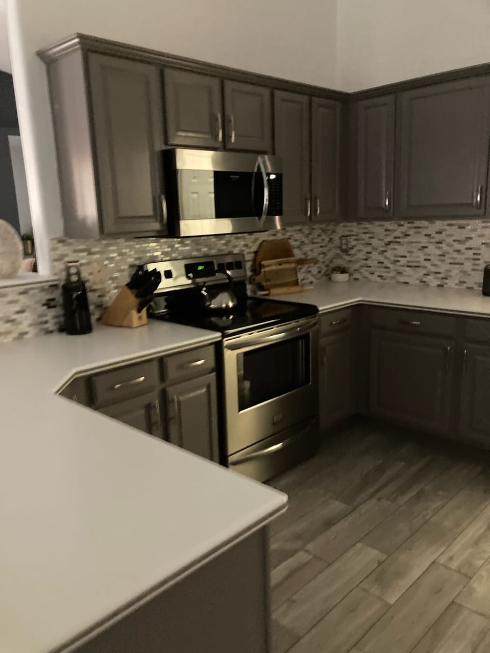 Modern kitchen with stainless steel appliances