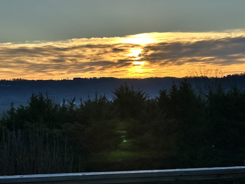 Fiery sunrise viewed from the deck, its even more amazing in person!