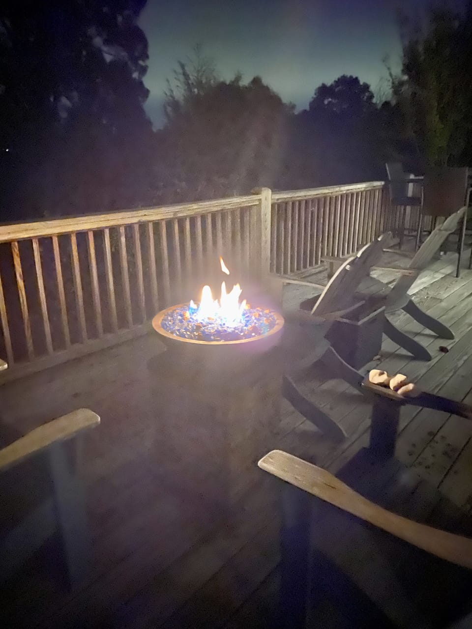 Gas firepit on the deck for those cool nights!