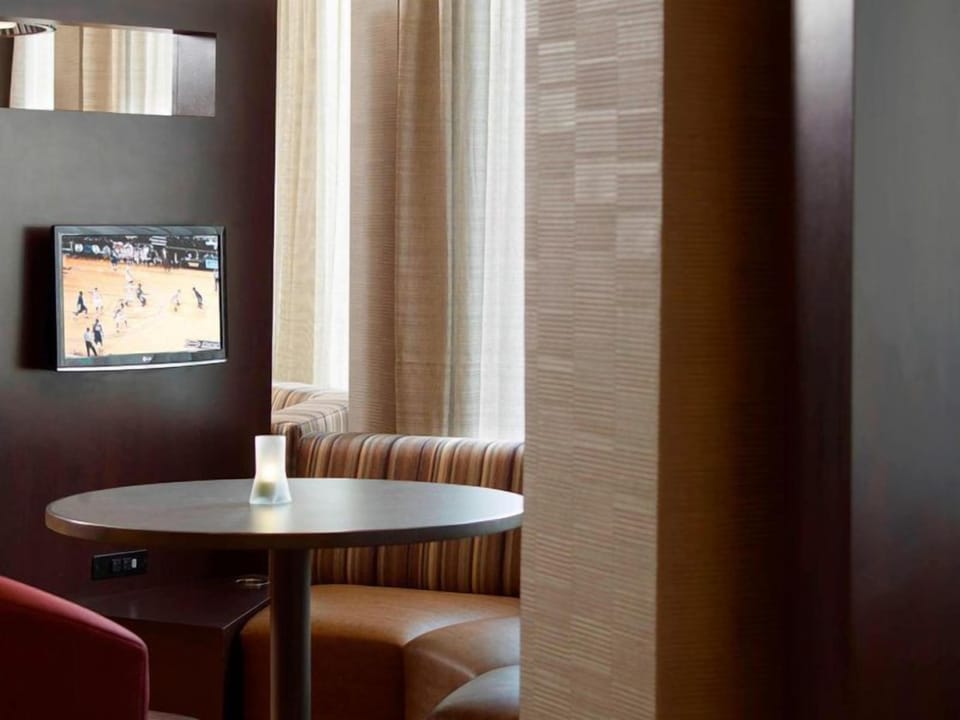 Relax with a quiet booth and casual entertainment at hand.