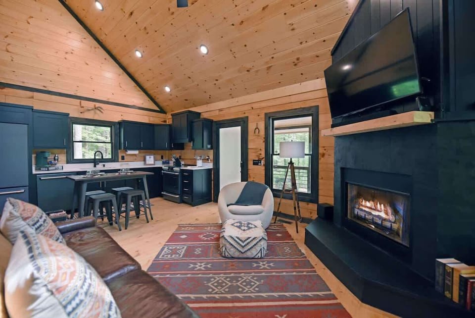 High end kitchen and living room
