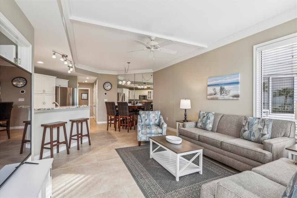 Living Room, Dining Area and Kitchen at 1301 SeaCrest
