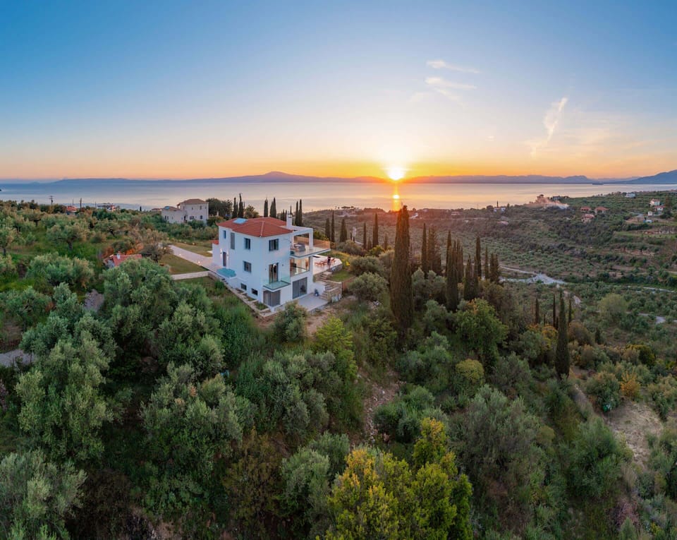 Villa sunset view