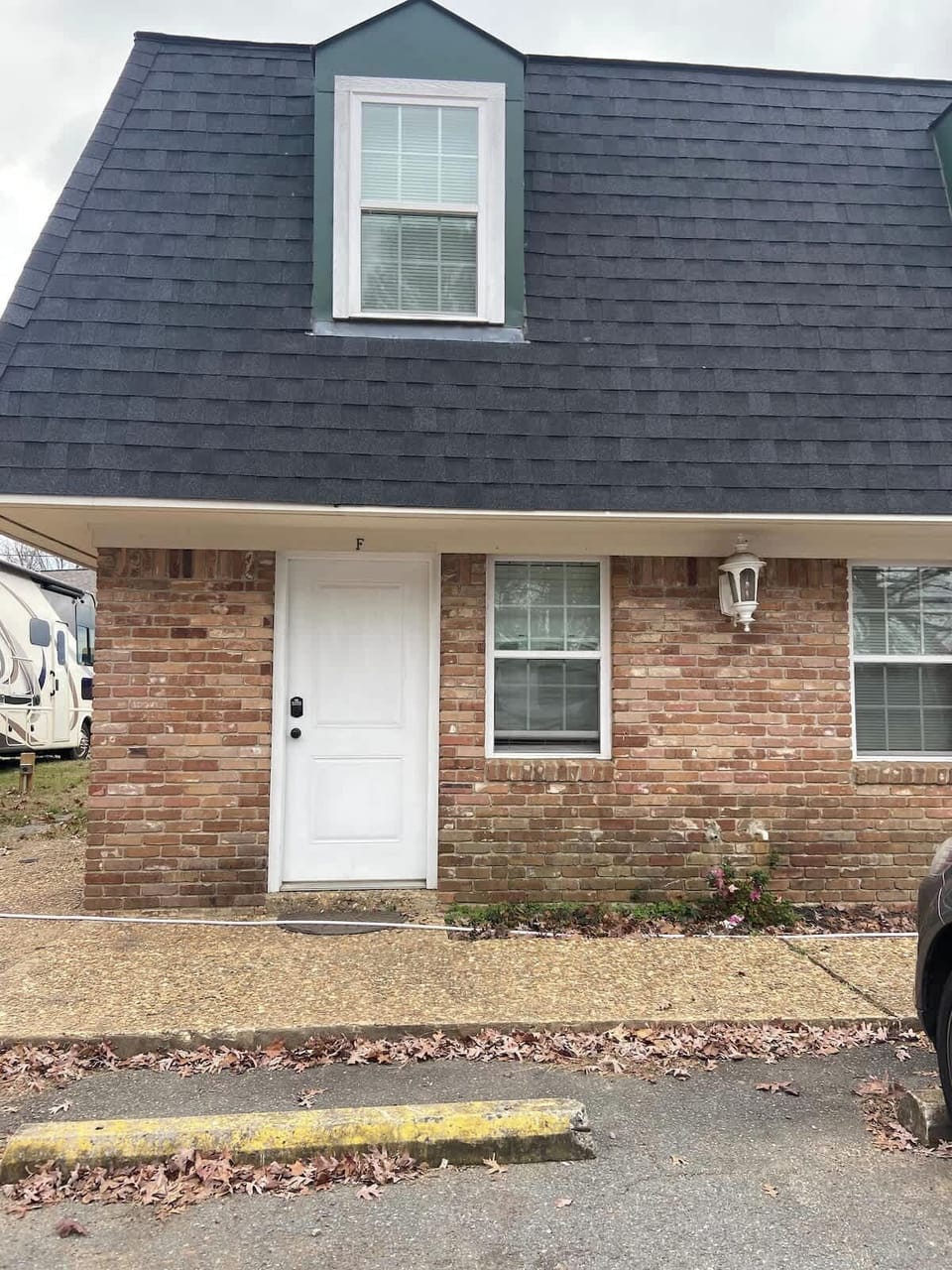 Front of Apt. F - end unit