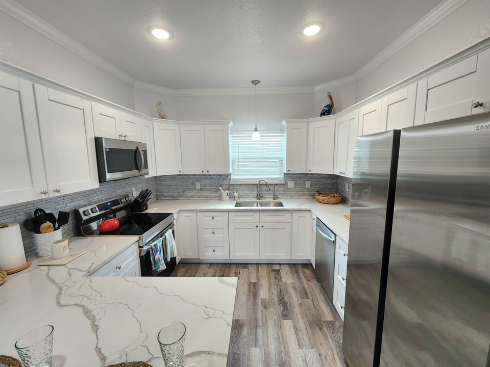Modern kitchen with stainless appliances