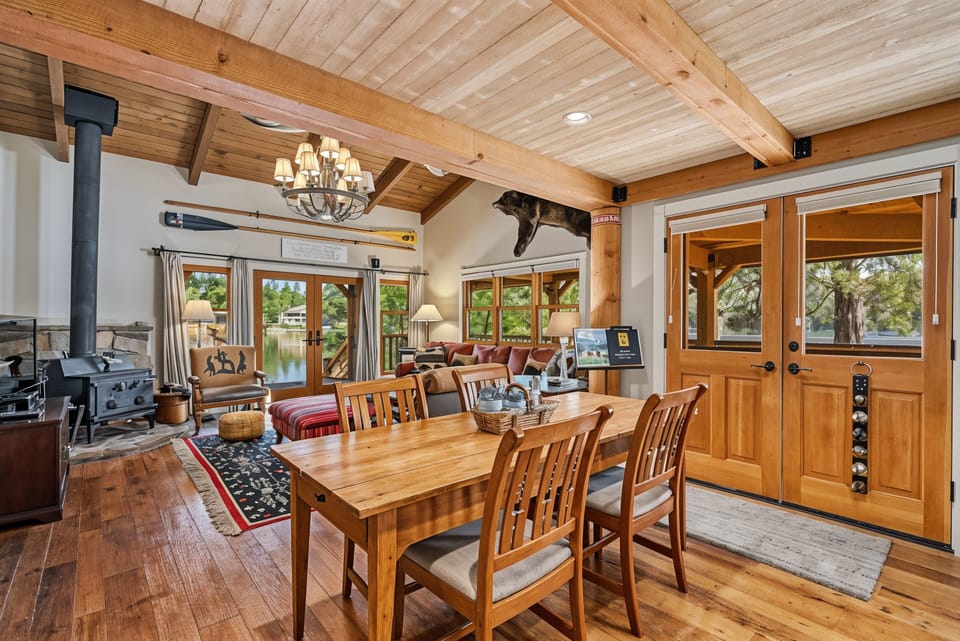 Indoors, Hardwood, Stained Wood, Dining Room, Dining Table