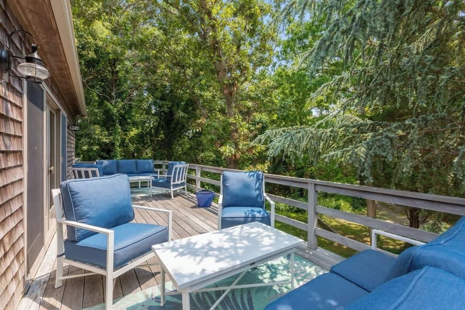 Balcony off Living room with 2 Full sets of Seating