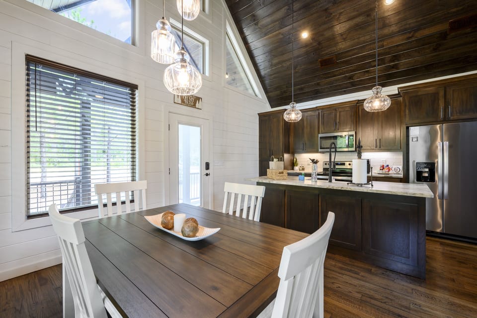 Dining table and the kitchen!